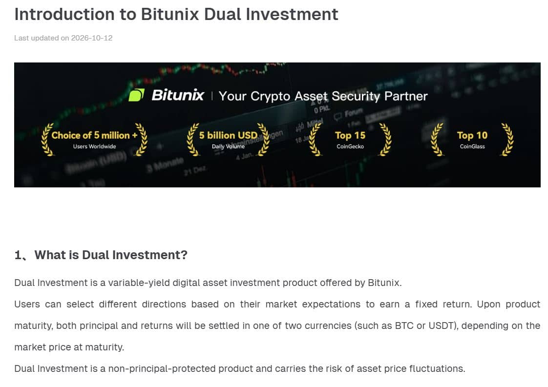 bitunix dual investment